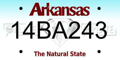 14BA243 Arkansas License Plate