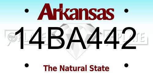 14BA442 Arkansas License Plate