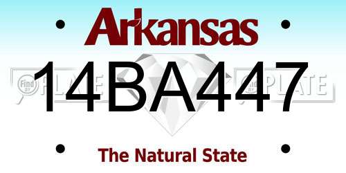 14BA447 Arkansas License Plate