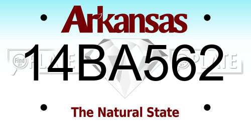 14BA562 Arkansas License Plate