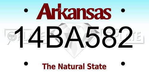 14BA582 Arkansas License Plate