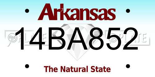 14BA852 Arkansas License Plate