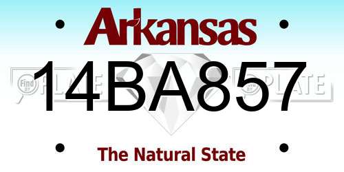 14BA857 Arkansas License Plate