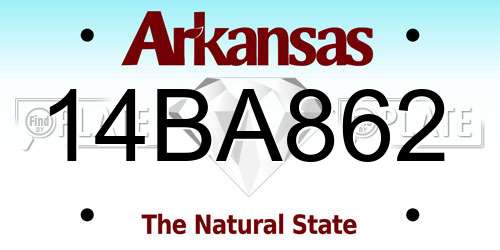 14BA862 Arkansas License Plate