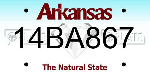 14BA867 Arkansas License Plate