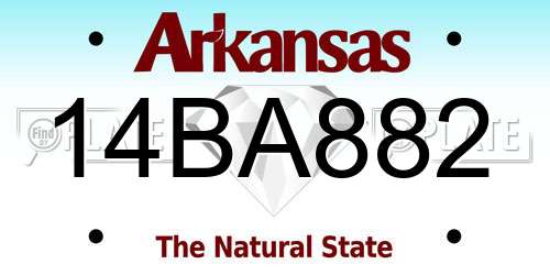 14BA882 Arkansas License Plate