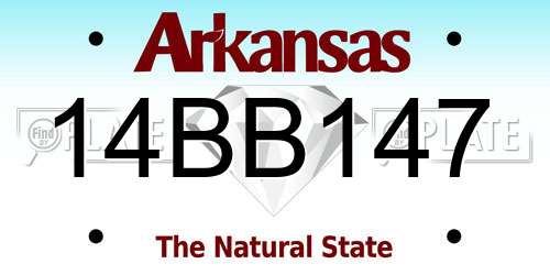 14BB147 Arkansas License Plate