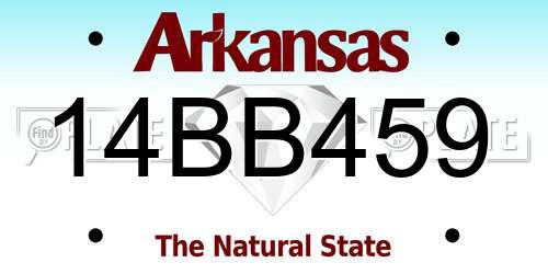14BB459 Arkansas License Plate