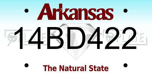 14BD422 Arkansas License Plate