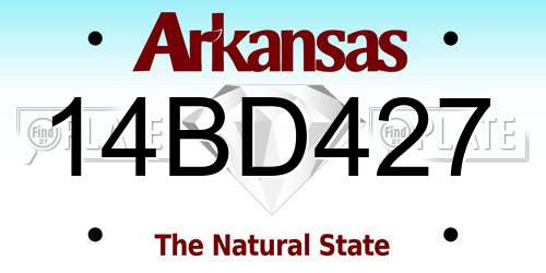 14BD427 Arkansas License Plate