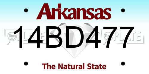 14BD477 Arkansas License Plate