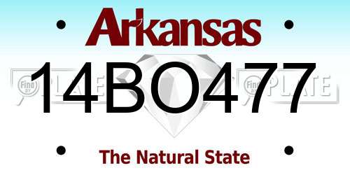 14BO477 Arkansas License Plate