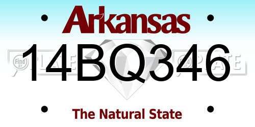 14BQ346 Arkansas License Plate