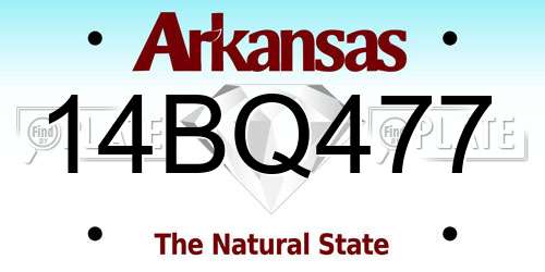 14BQ477 Arkansas License Plate