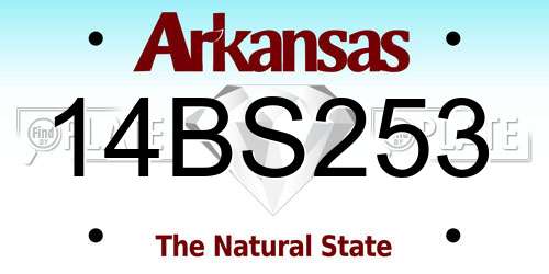 14BS253 Arkansas License Plate