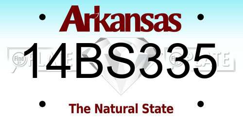 14BS335 Arkansas License Plate