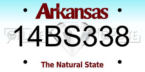 14BS338 Arkansas License Plate