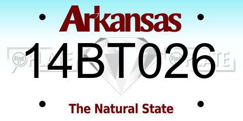 14BT026 Arkansas License Plate