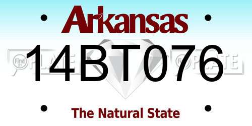 14BT076 Arkansas License Plate