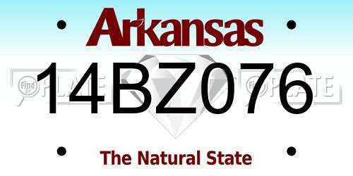 14BZ076 Arkansas License Plate
