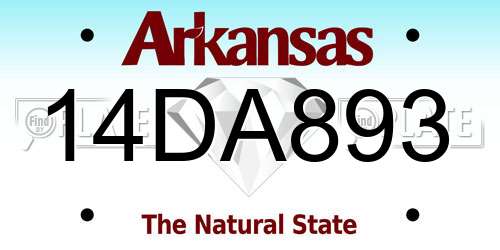 14DA893 Arkansas License Plate