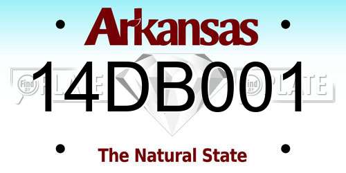 14DB001 Arkansas License Plate