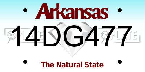 14DG477 Arkansas License Plate