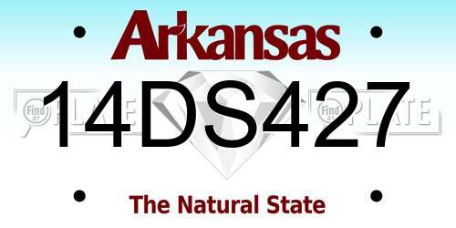 14DS427 Arkansas License Plate