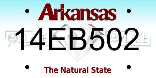 14EB502 Arkansas License Plate