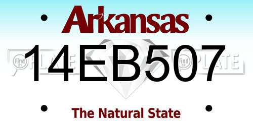 14EB507 Arkansas License Plate