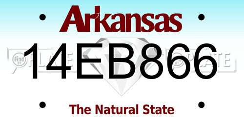 14EB866 Arkansas License Plate