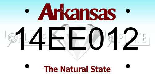 14EE012 Arkansas License Plate