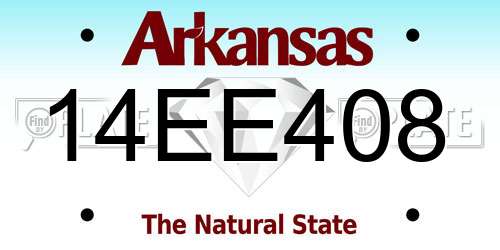 14EE408 Arkansas License Plate