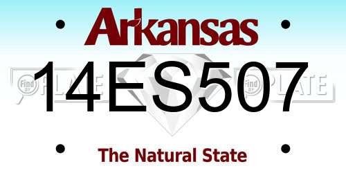 14ES507 Arkansas License Plate