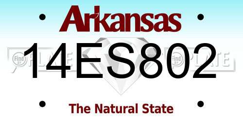 14ES802 Arkansas License Plate