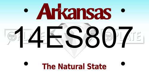 14ES807 Arkansas License Plate