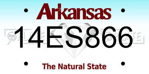 14ES866 Arkansas License Plate