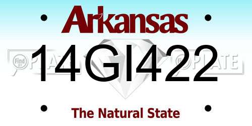 14GI422 Arkansas License Plate