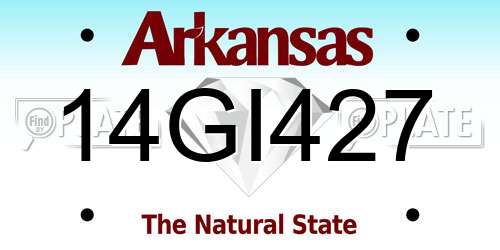 14GI427 Arkansas License Plate