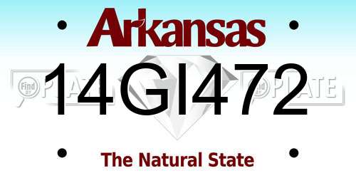 14GI472 Arkansas License Plate