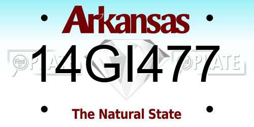 14GI477 Arkansas License Plate