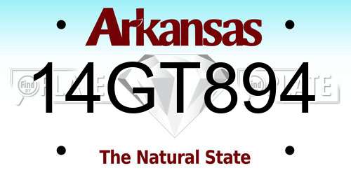 14GT894 Arkansas License Plate