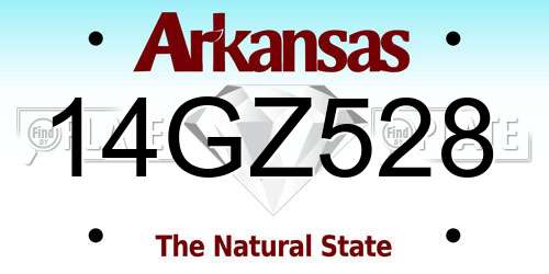 14GZ528 Arkansas License Plate
