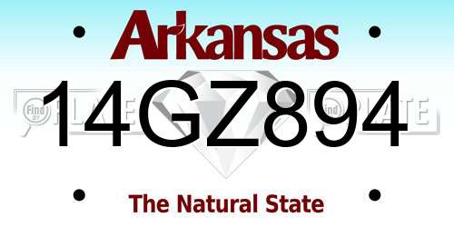 14GZ894 Arkansas License Plate