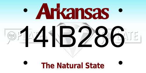 14IB286 Arkansas License Plate