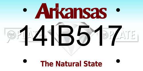 14IB517 Arkansas License Plate