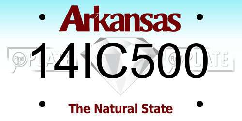 14IC500 Arkansas License Plate