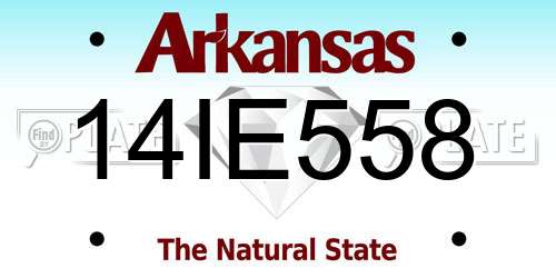 14IE558 Arkansas License Plate
