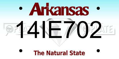14IE702 Arkansas License Plate