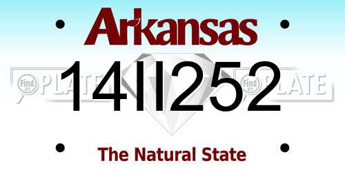 14II252 Arkansas License Plate